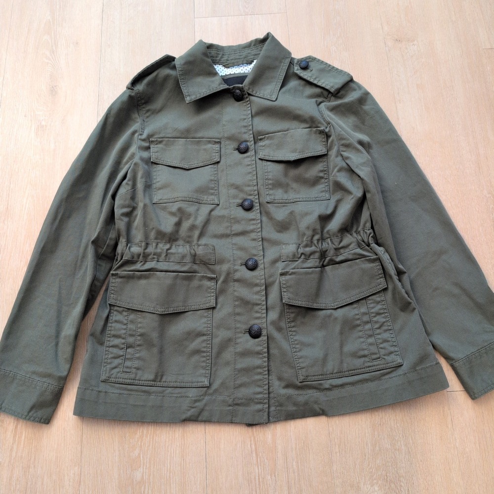 Banana Republic Womens Olive Green Utility Field Jacket Petite Small Military